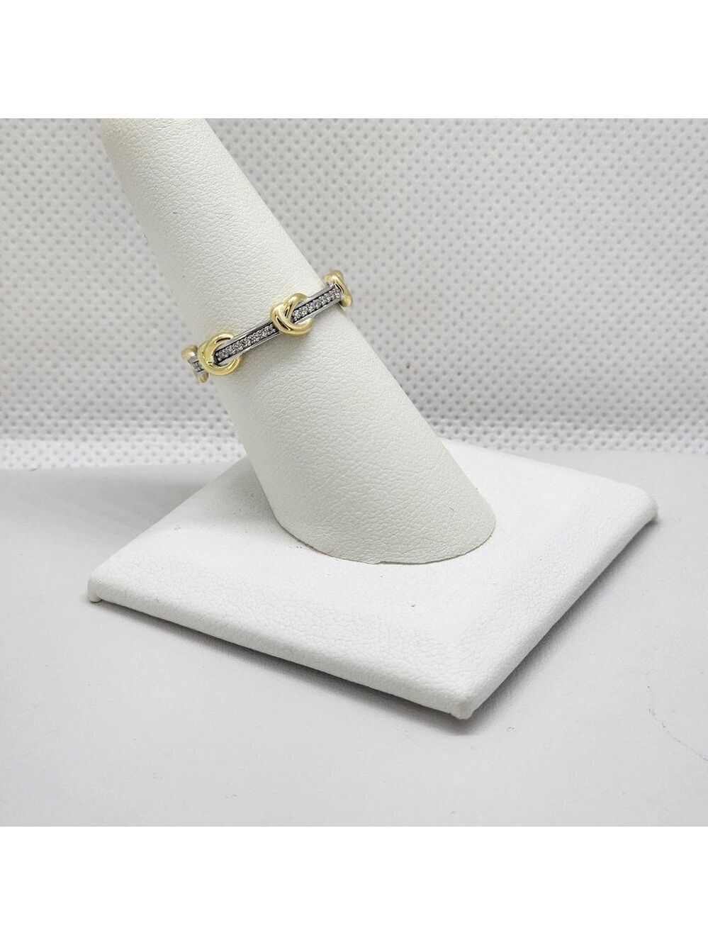 Brand New Sterling Silver 925 Gold/Silver Cz Stones band / Ring